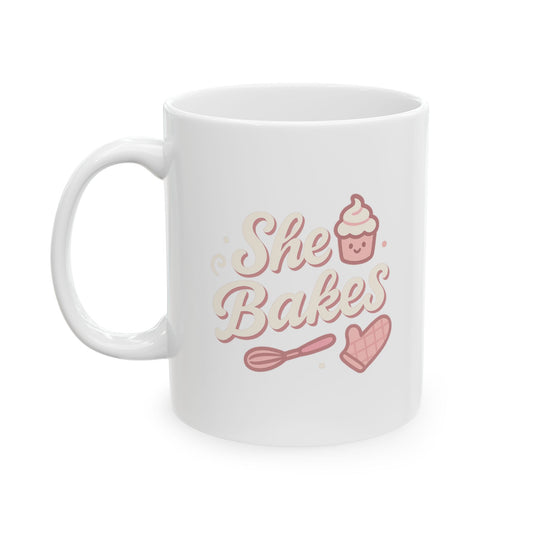 Cute Cupcake Love Ceramic Mug - Heartwarming Gift for Baking Enthusiasts, Sweetheart, Birthday, Coffee Lovers